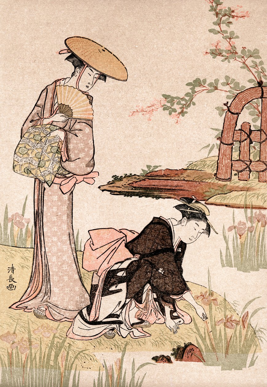 Der Irisgarten, ca. 1775-1815 von Torii Kiyonaga