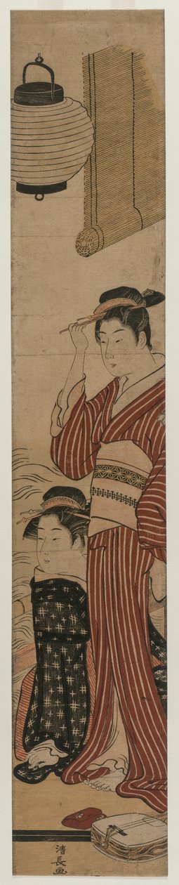 Zwei Geishas auf einem Balkon, 1782 von Torii Kiyonaga