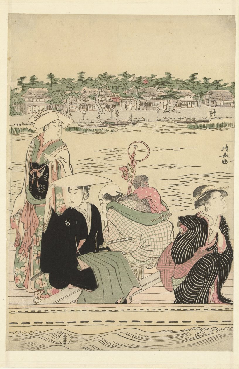 Fähre auf dem Sumida-Fluss von Torii Kiyonaga
