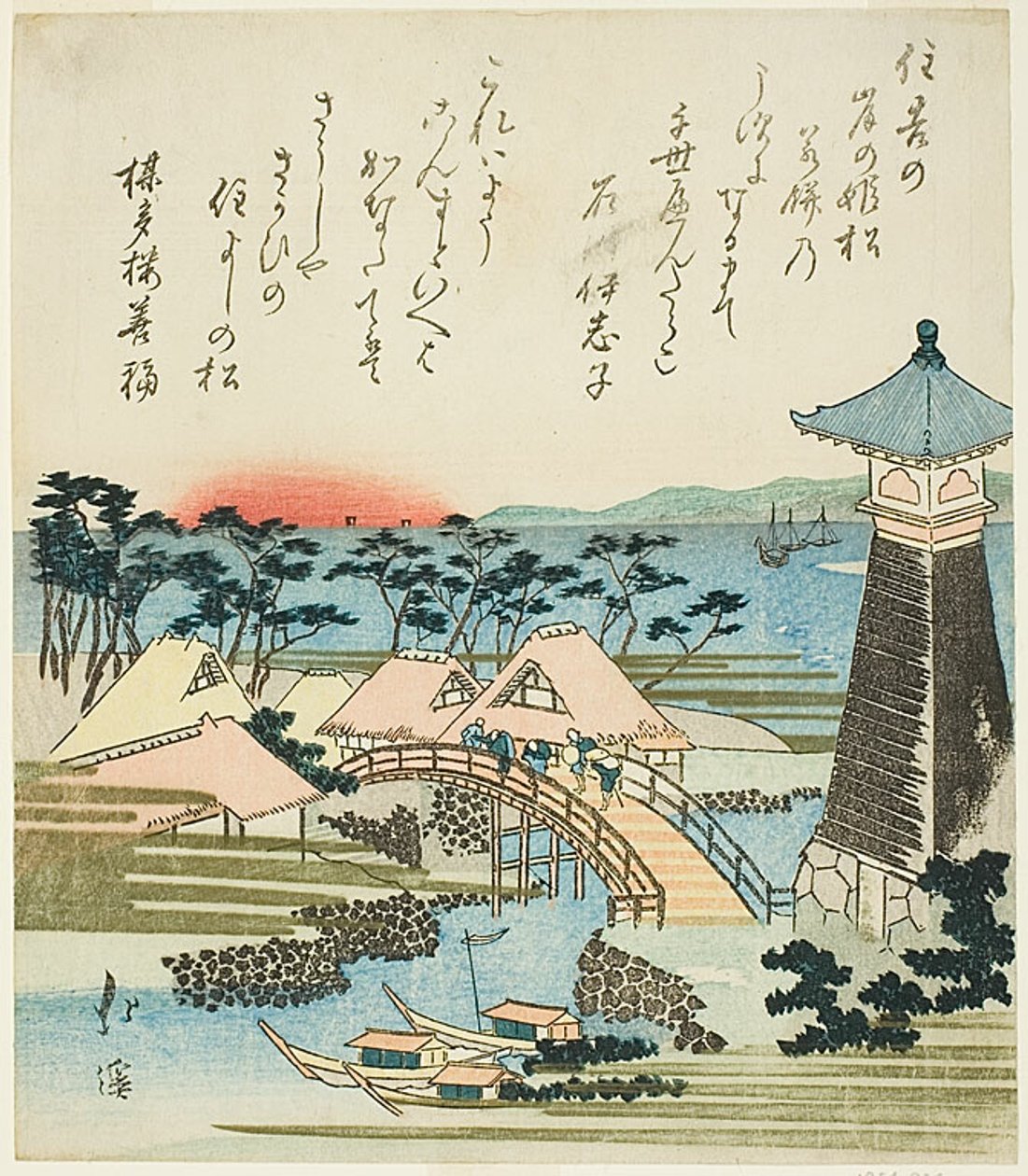 Leuchtturm bei Sumiyoshi, Osaka von Totoya Hokkei