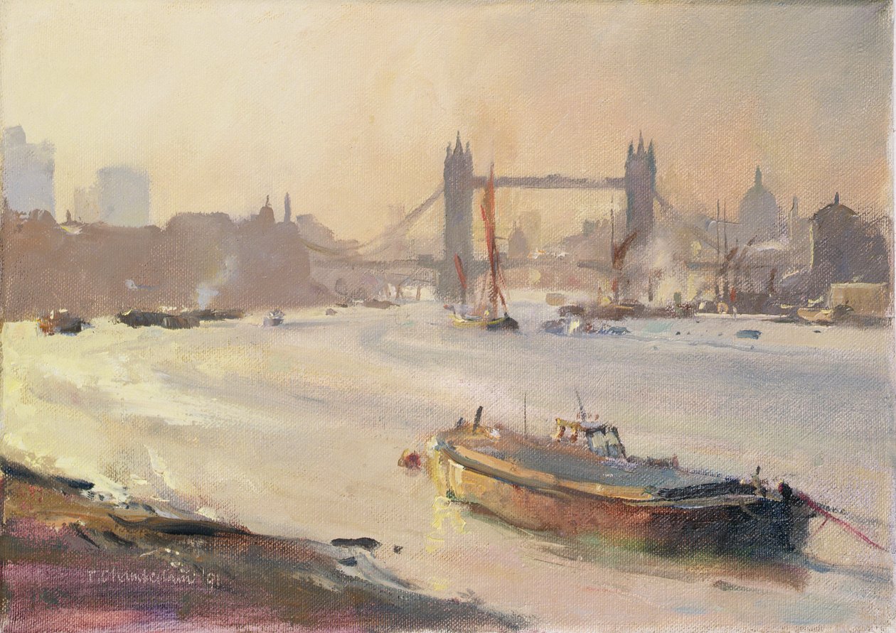 Herbstnachmittag, Pool of London, 1991 von Trevor Chamberlain