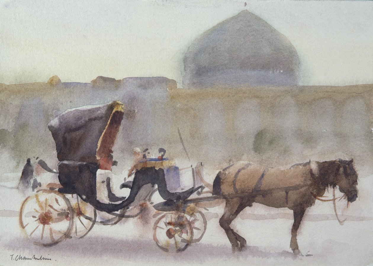 Pferd und Kutsche, Naghshe Jahan Platz, Isfahan von Trevor Chamberlain