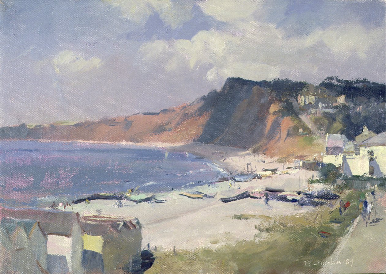 Sommermorgen in Budleigh Salterton, 1989 von Trevor Chamberlain