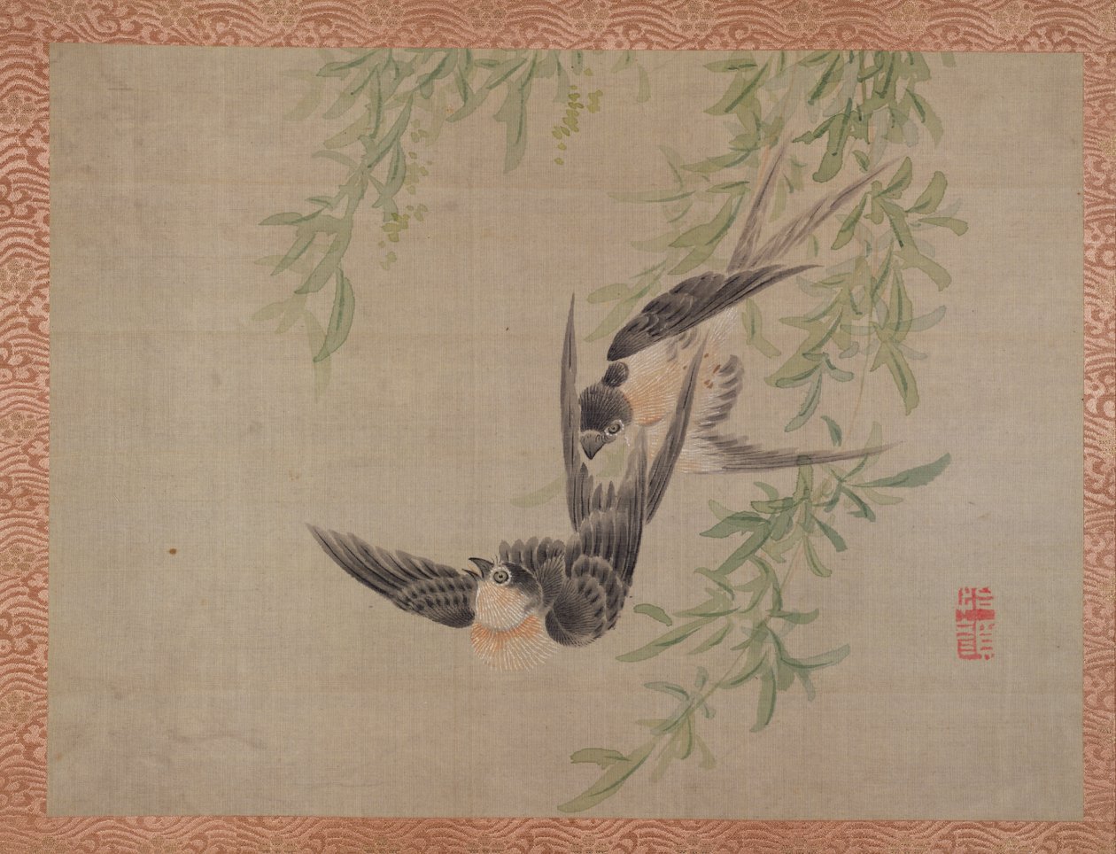 Schwalben im Flug, 1851 von Tsubaki Chinzan