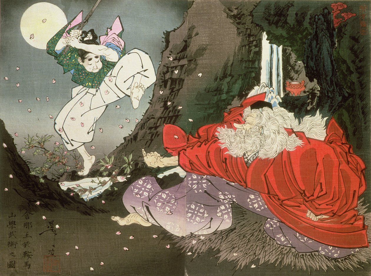 Yoshitsune und der Tengu-König von Tsukioka Yoshitoshi