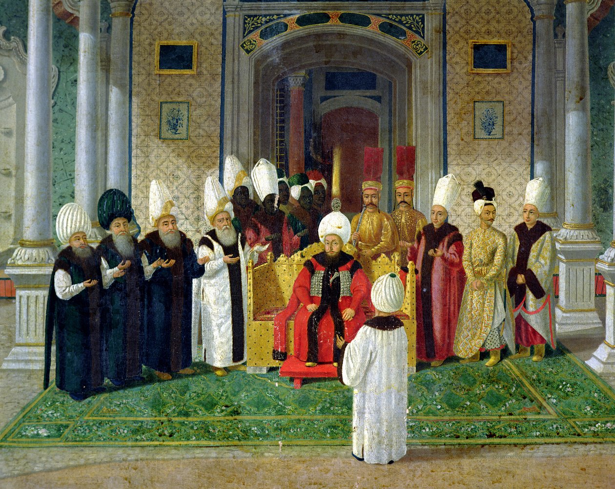 Empfang am Hof des Sultans Selim III (1761-1807) von Turkish School