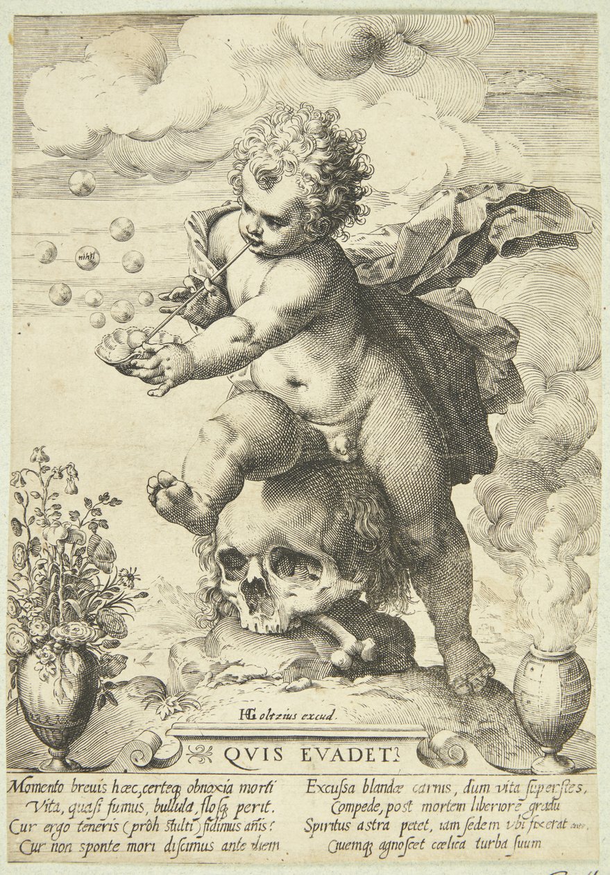 Allegorie über die Vergänglichkeit des Lebens ("Quis Evadet?") von Ubekendt