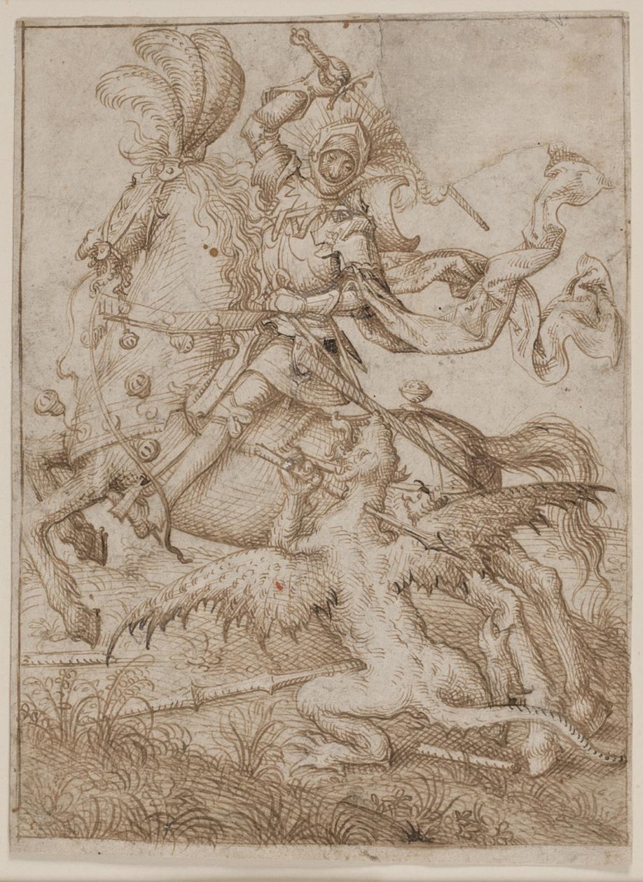 Der heilige Georg tötet den Drachen von Ubekendt