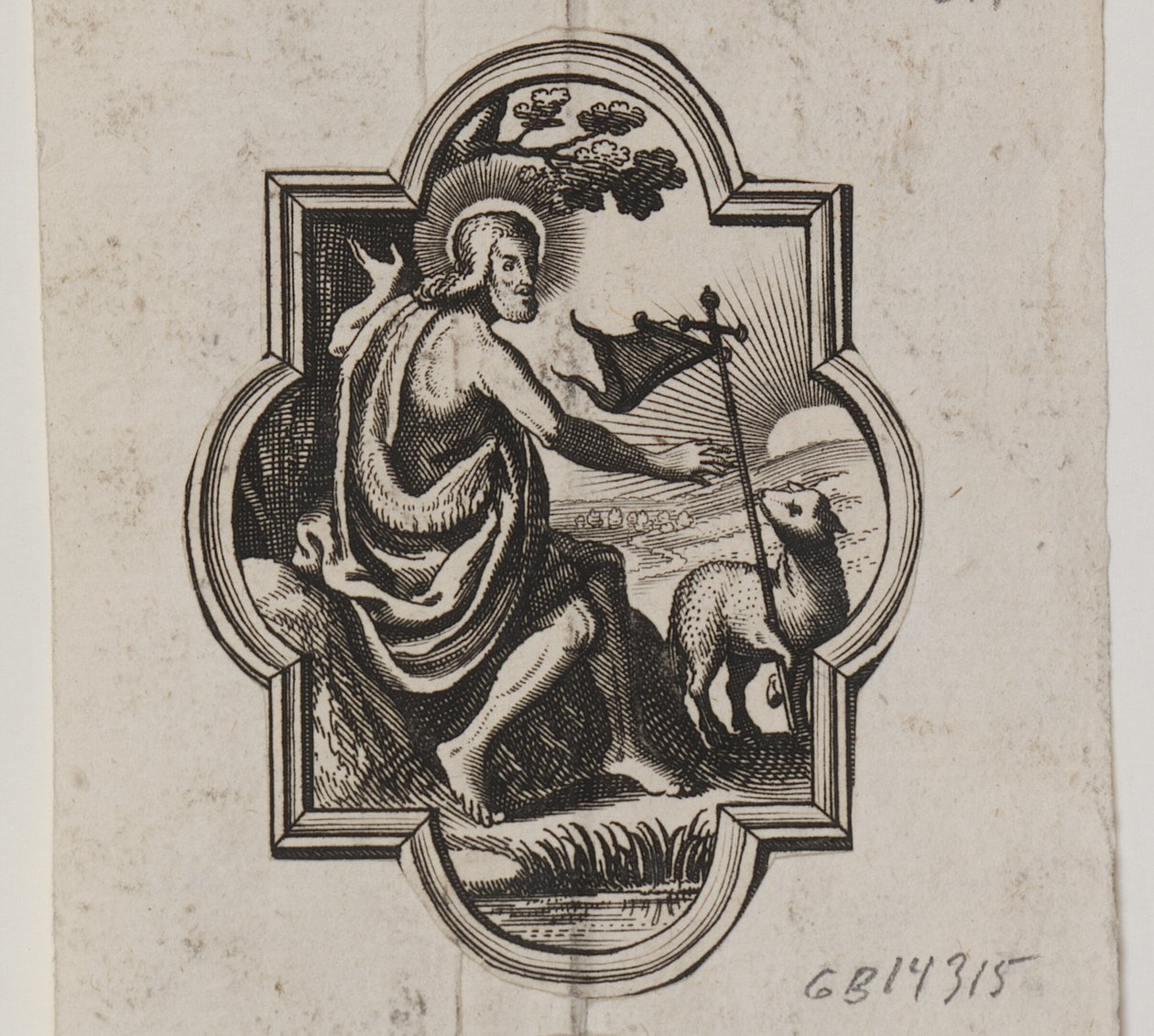 Emblem mit Christus und Gottes Lamm von Ubekendt