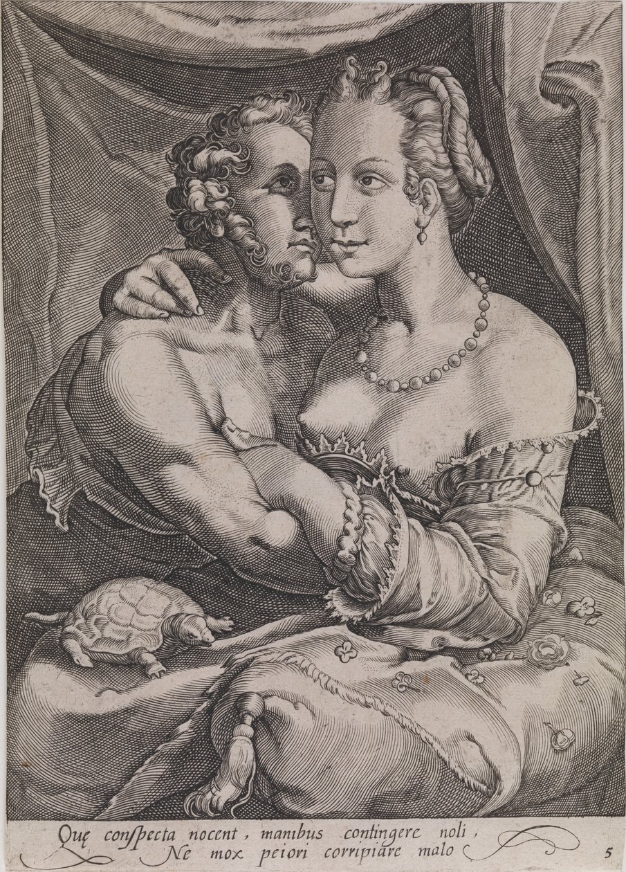 Berührung von Ubekendt efter Jan Saenredam efter Hendrick Goltzius