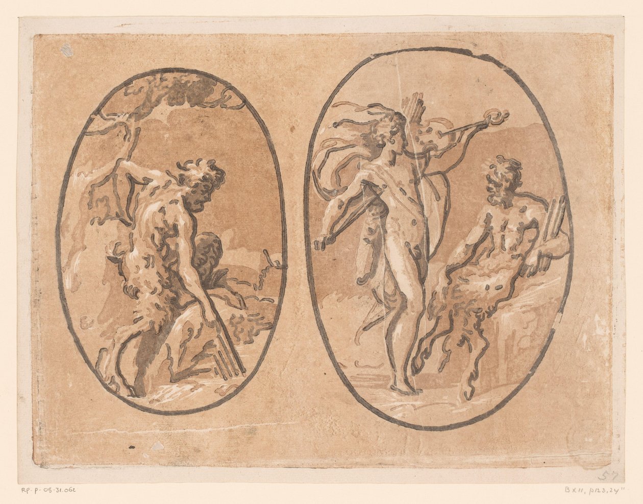 Marsyas findet Minervas Panflöte von Ugo da Carpi (possibly)