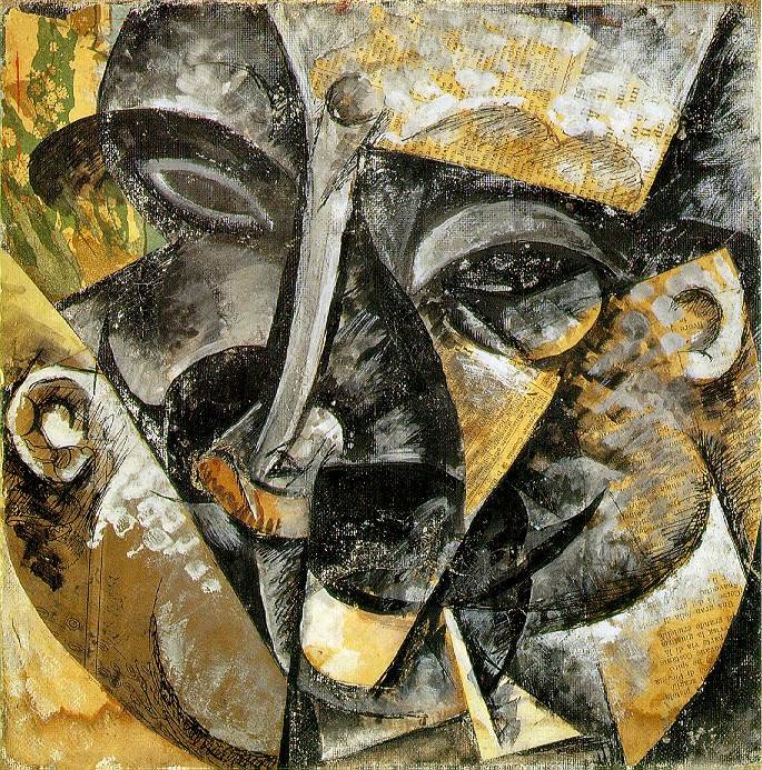 Dynamik eines Männerkopfes von Umberto Boccioni
