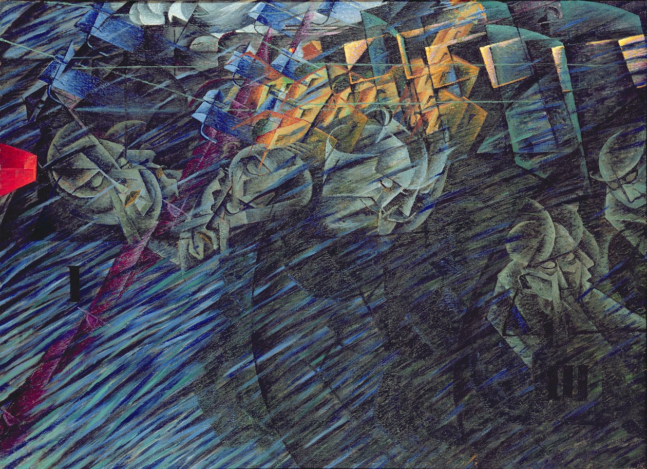Zustände des Geistes: Diejenigen, die gehen, 1911 von Umberto Boccioni
