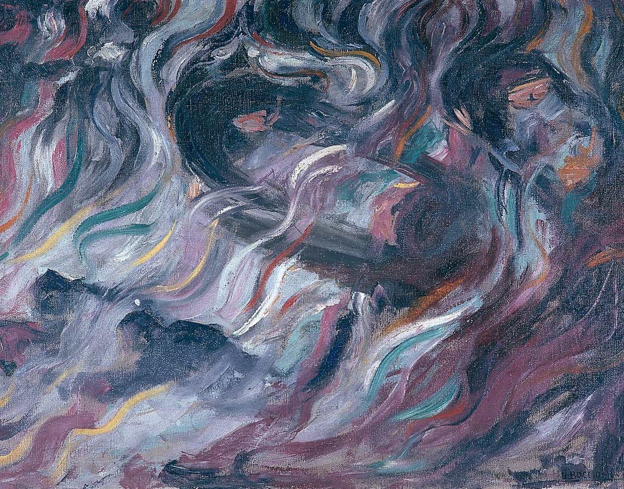 Ungewissheiten I. Die Abschiede (Triptychon) 1911 von Umberto Boccioni