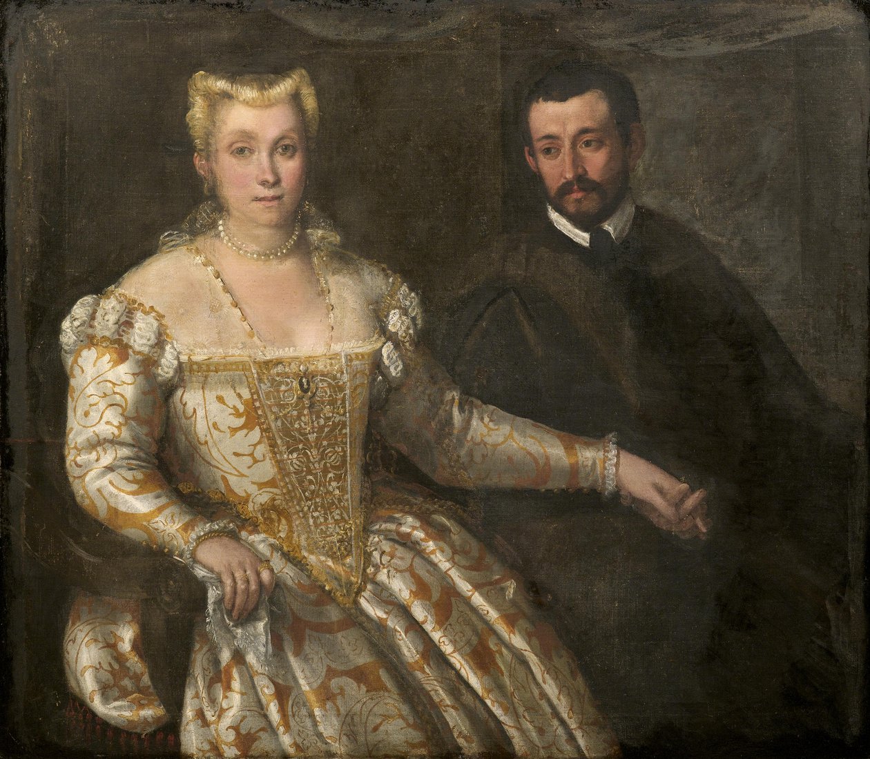 Doppelporträt einer Frau und eines Mannes, Venezianische Schule um 1570 von Unbekannt Unbekannt