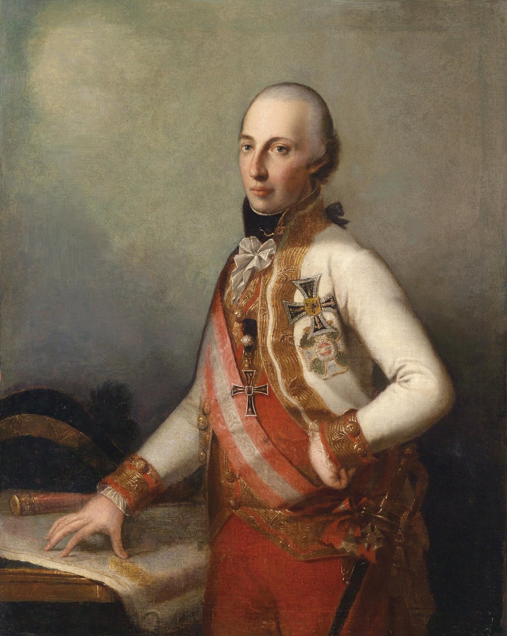 Feldmarschall Erzherzog Karl in Uniform mit dem Großkreuz des Militär-Maria Theresien-Ordens und den Insignien eines Hochmeisters des deutschen Ritterordens von Unbekannt Unbekannt