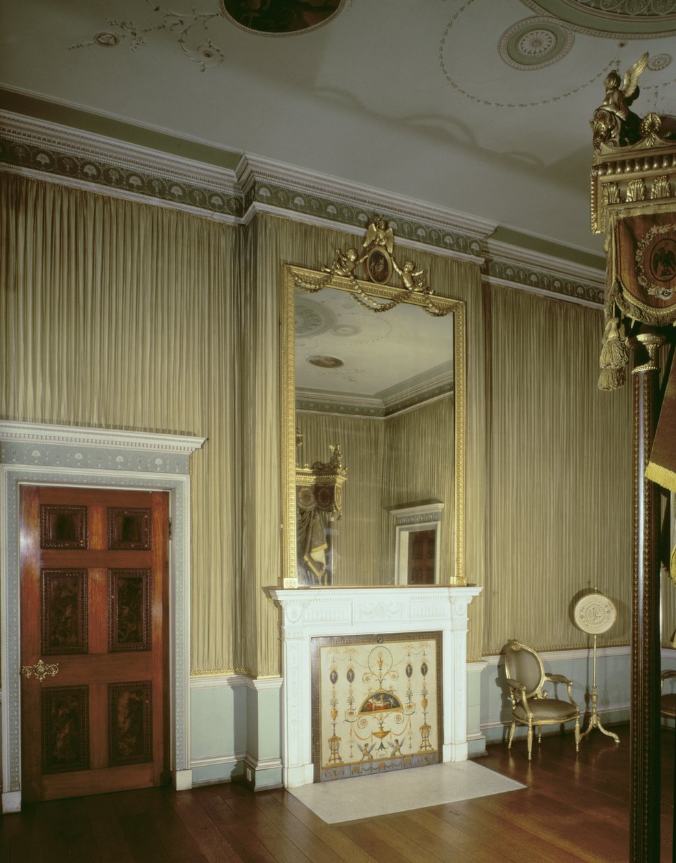 Schlafzimmer mit Kamin, entworfen von Adam, ca. 1776 von Unbekannt Unbekannt