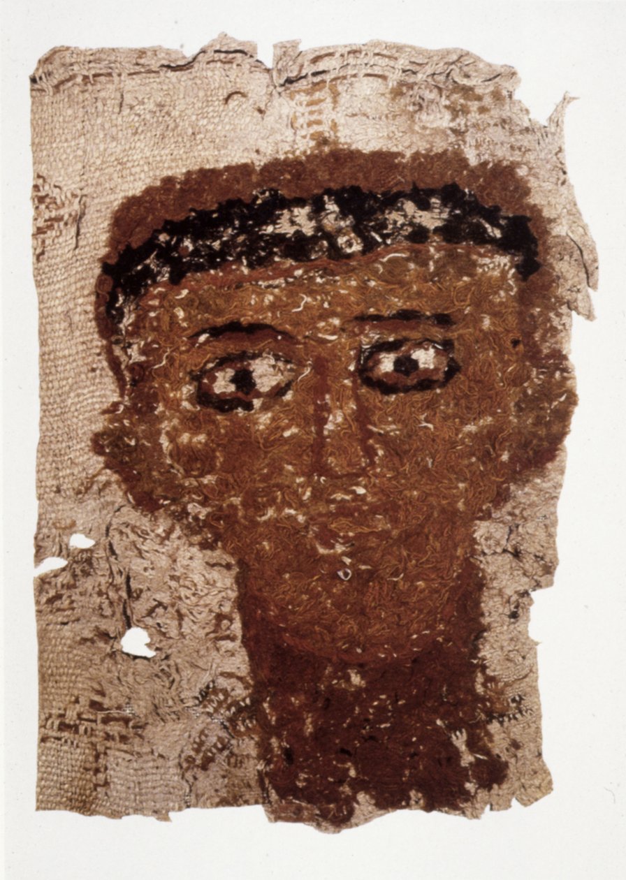 Fragment eines Begräbnisvorhangs mit Porträt von Unbekannt Unbekannt