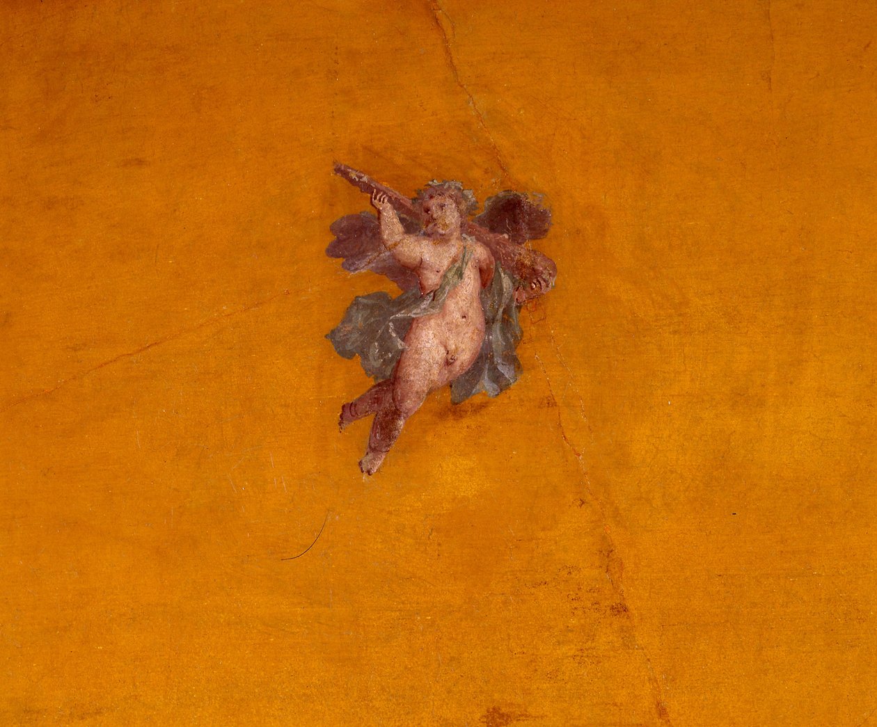 Fragment einer Wandmalerei mit einem fliegenden Eros von Unbekannt Unbekannt