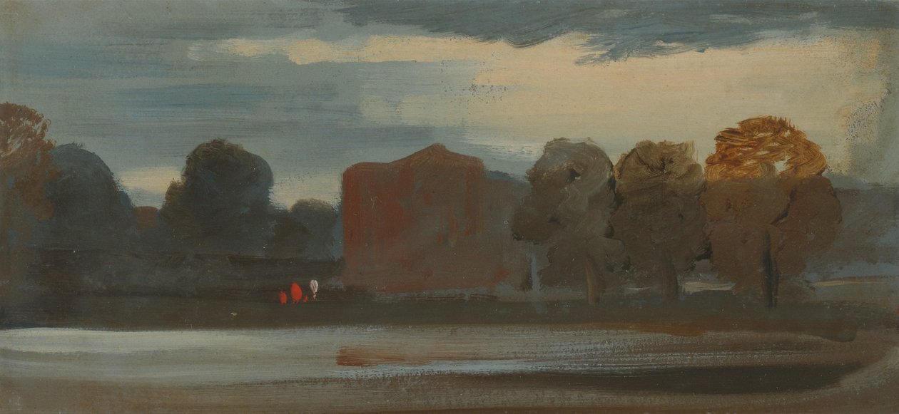 Landschaft mit See von Unbekannt Unbekannt