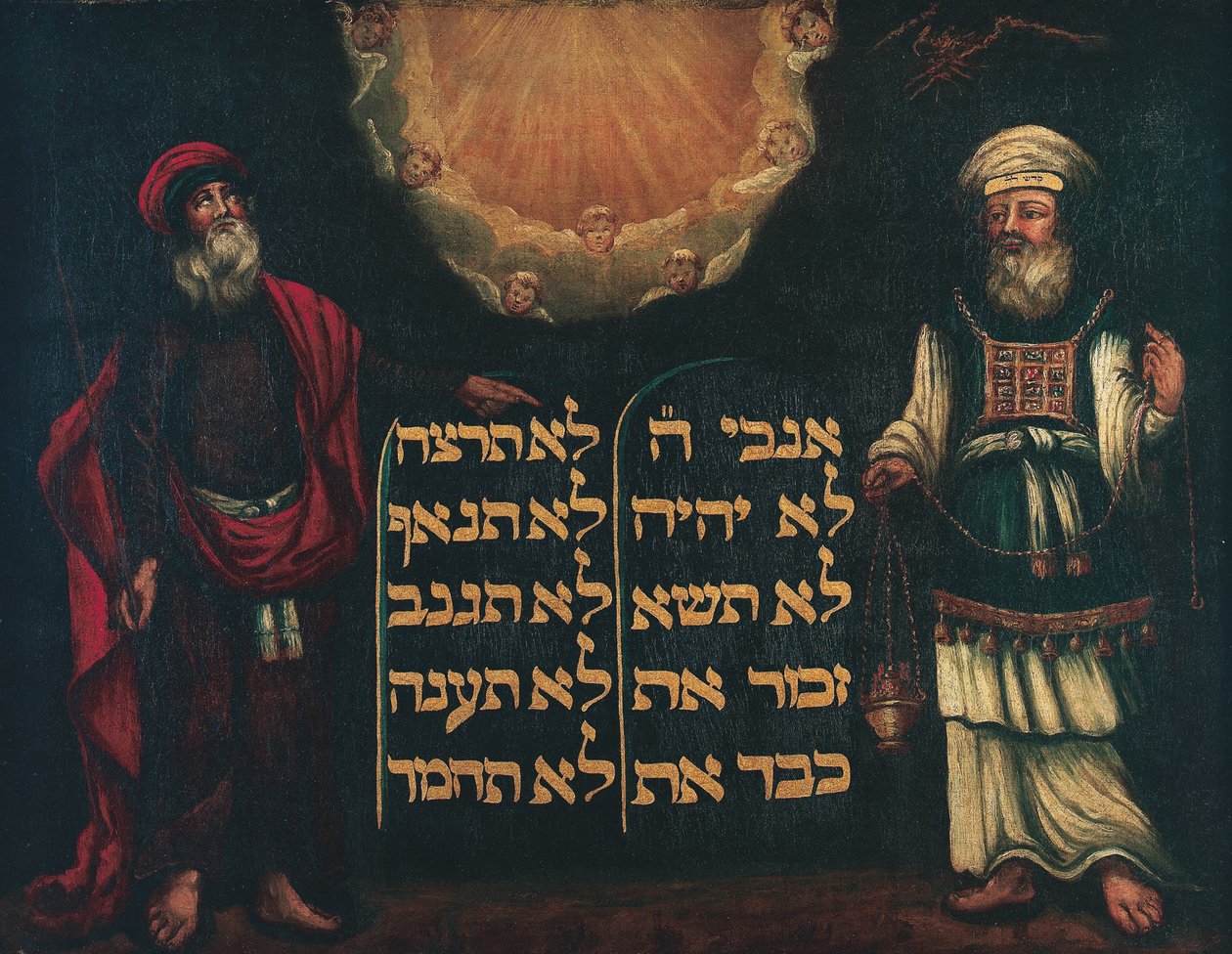Moses und Aaron mit den Gesetzestafeln von Unbekannt Unbekannt