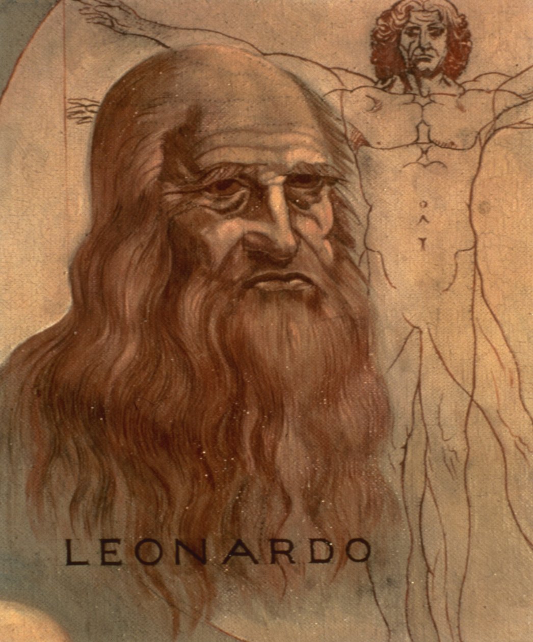 Porträt von Leonardo da Vinci mit seinem 