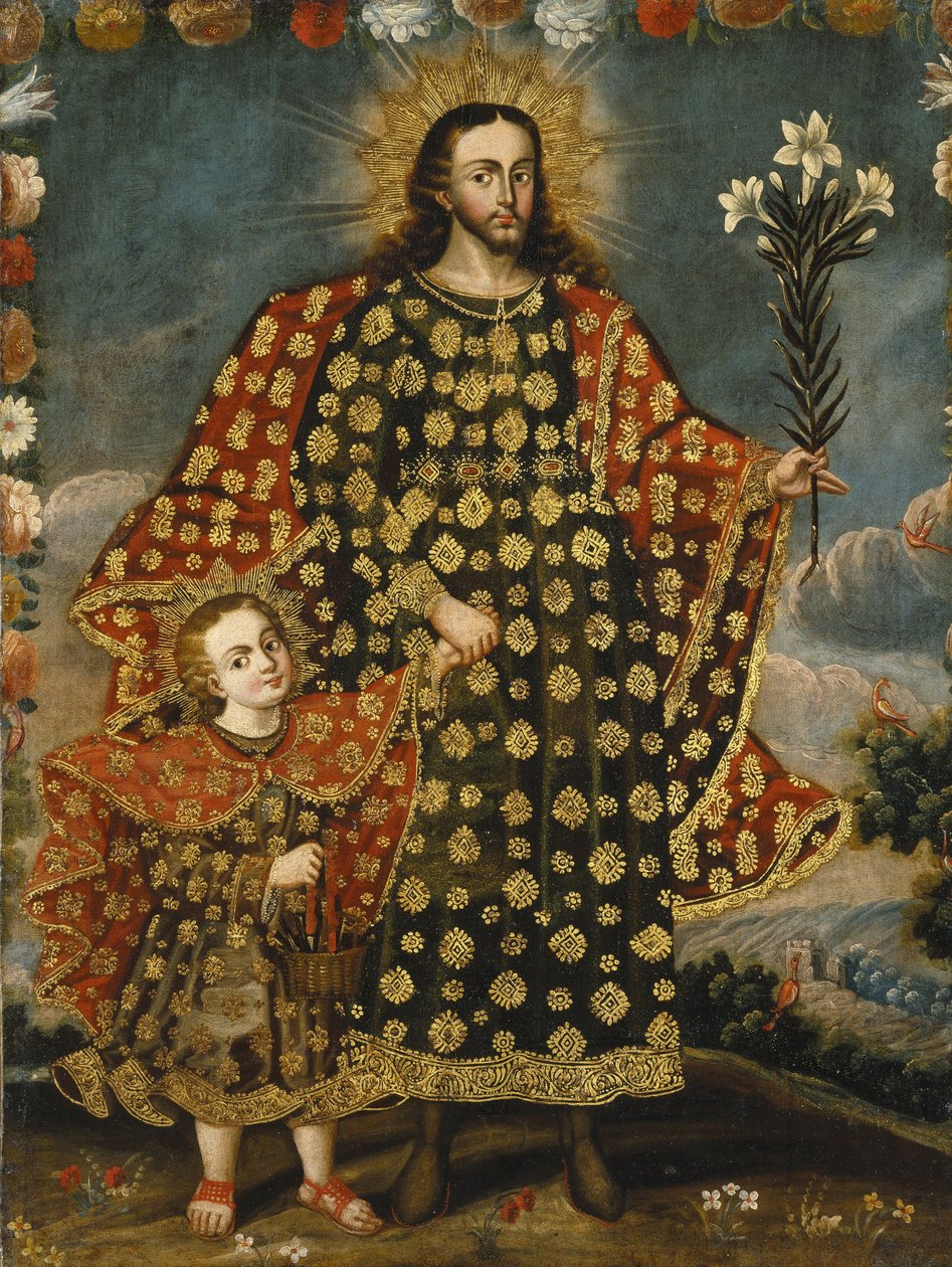 Heiliger Josef und das Christkind von Unbekannt Unbekannt