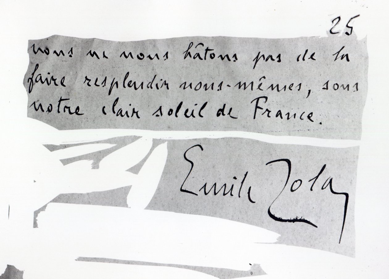 Unterschrift von Emile Zola von Unbekannt Unbekannt