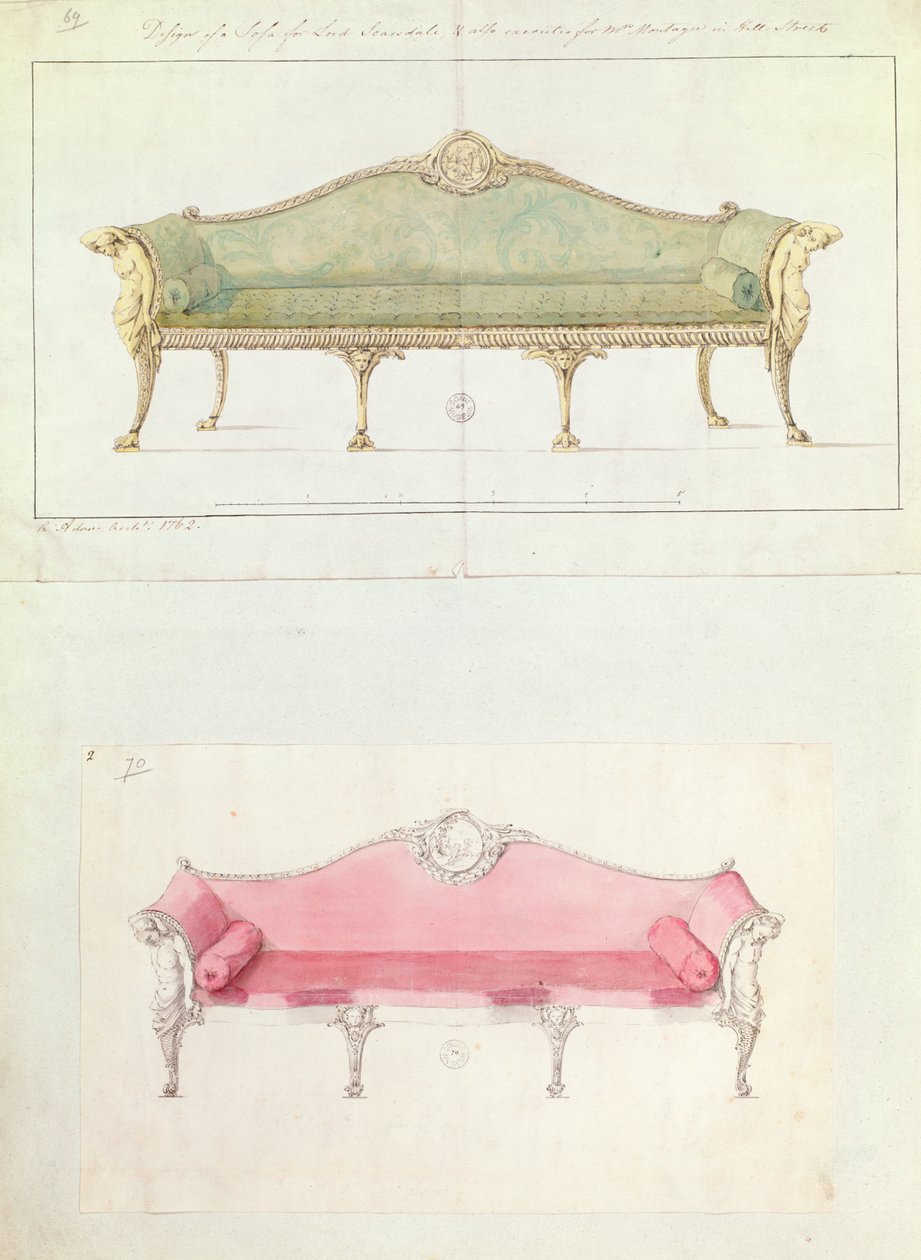 Sofa entworfen von Robert Adam von Unbekannt Unbekannt