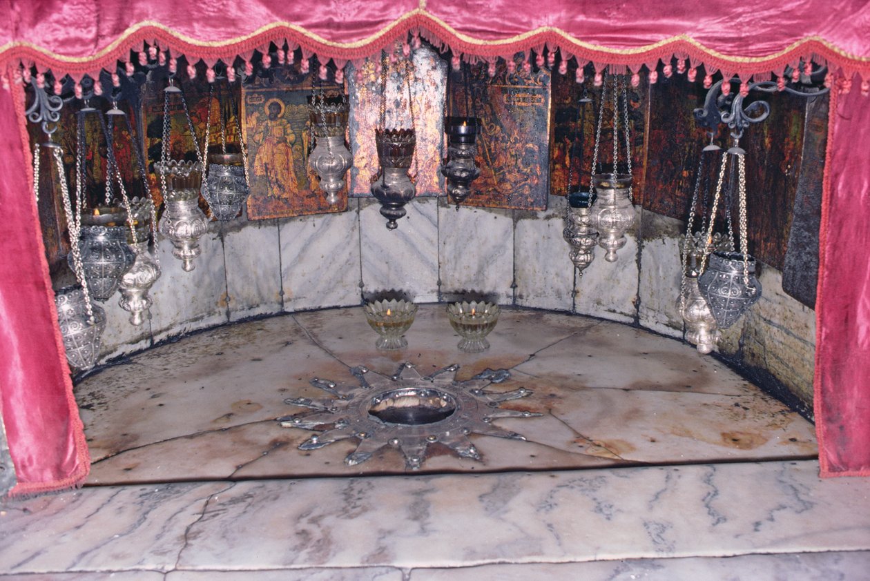 Der Stern von Bethlehem in der Grotte der Geburt von Unbekannt Unbekannt