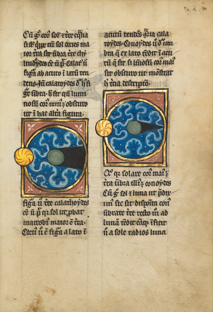 Zwei Diagramme mit Sonne und Mond von Unbekannt Unbekannt
