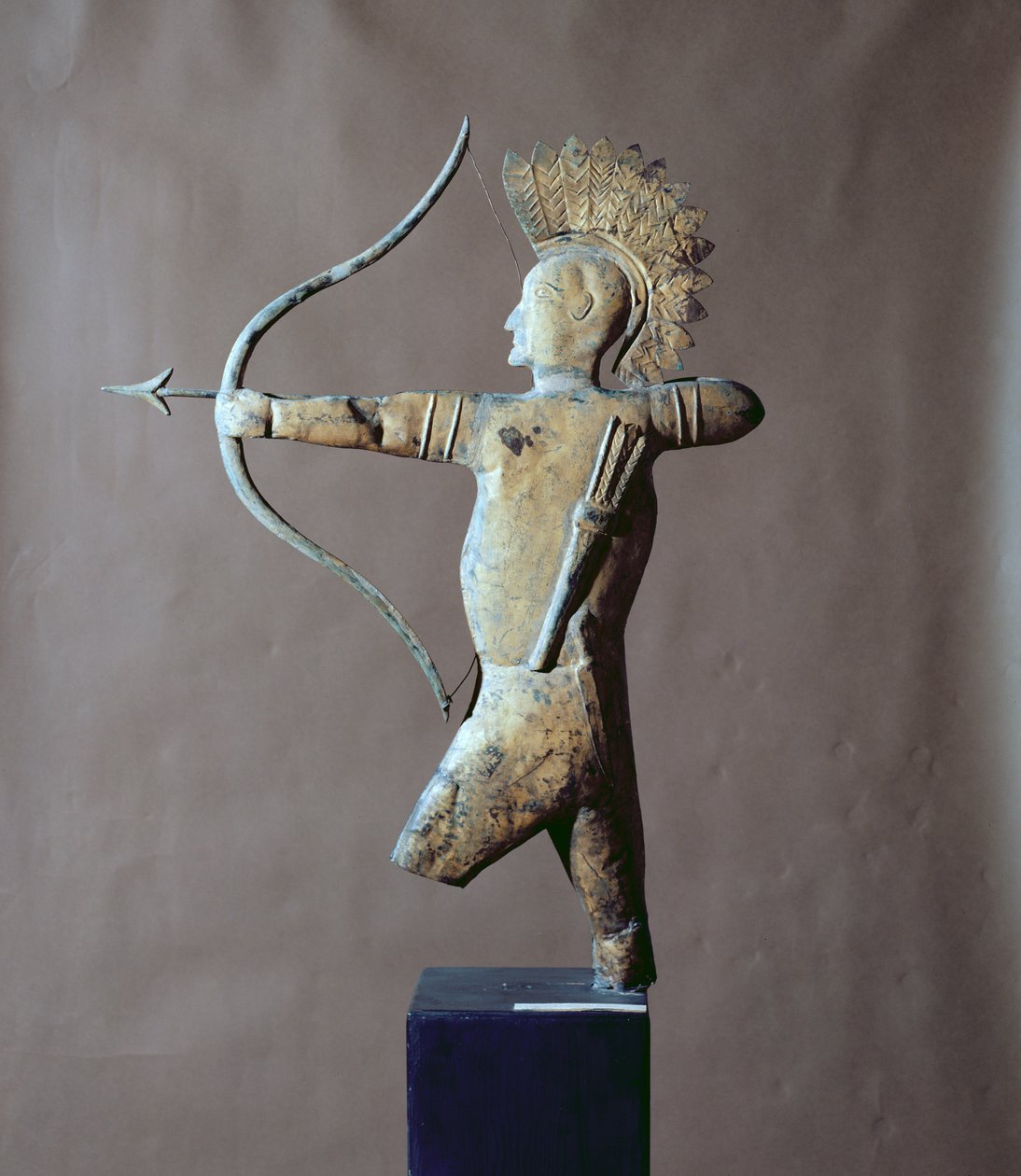 Wetterfahne in Form eines amerikanischen Indianers, c.1820 (Blattgold) von Unbekannt Unbekannt