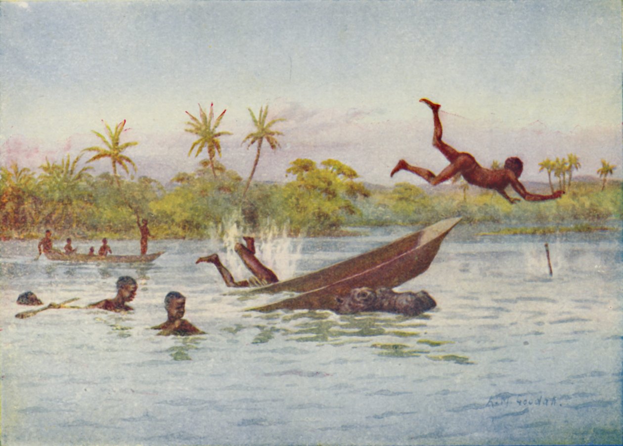 Eine Nilpferdjagd in Zentralafrika, 1924 von Unbekannt