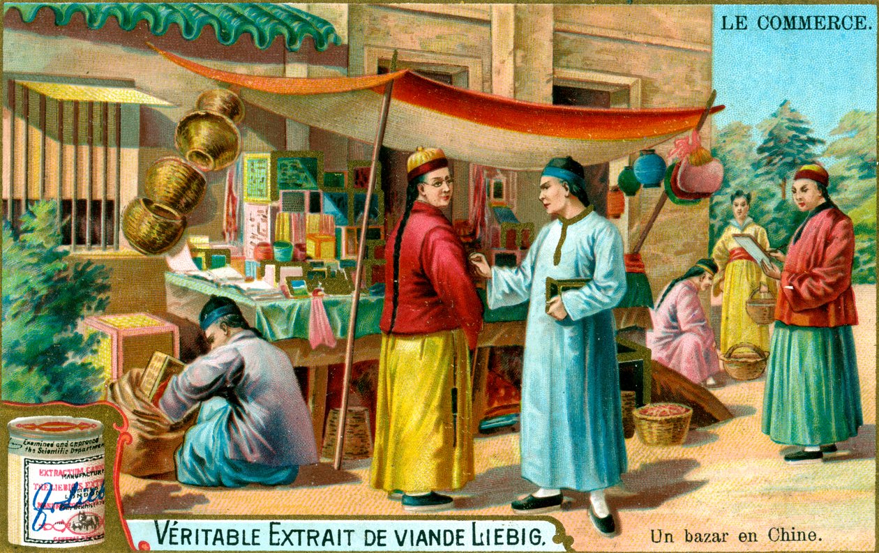 Ein Basar in China, ca. 1900 von Unbekannt