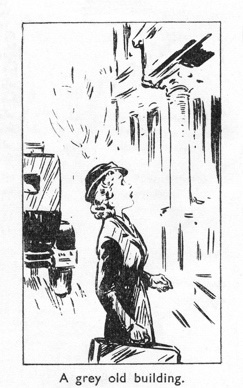 Ein graues altes Gebäude, 1940 von Unbekannt