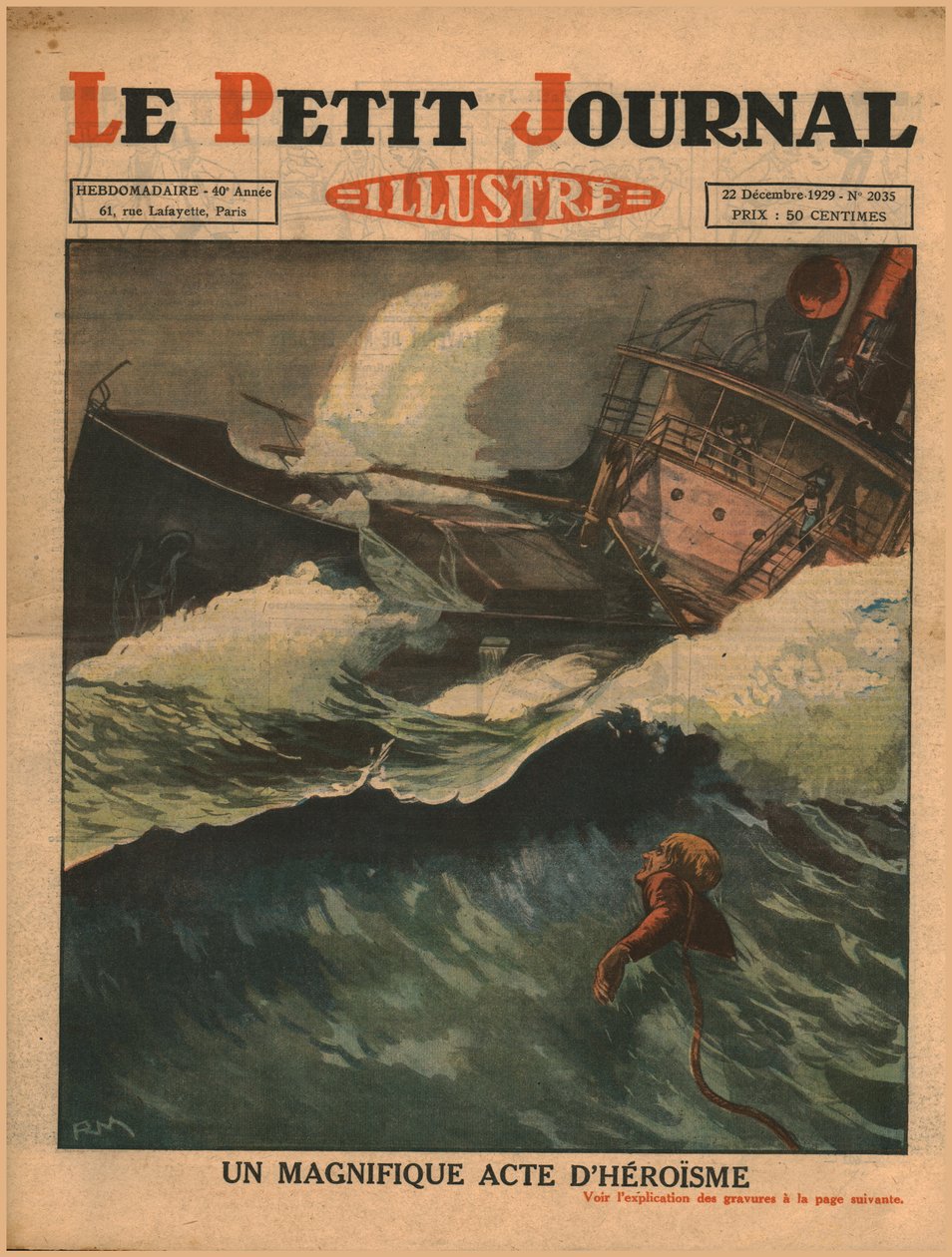 Ein großartiger Akt des Heldentums, 1929 von Unbekannt