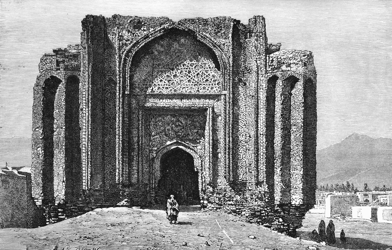Eine zerstörte Moschee aus dem 14. Jahrhundert, Hamadan, Iran, 1895 von Unbekannt
