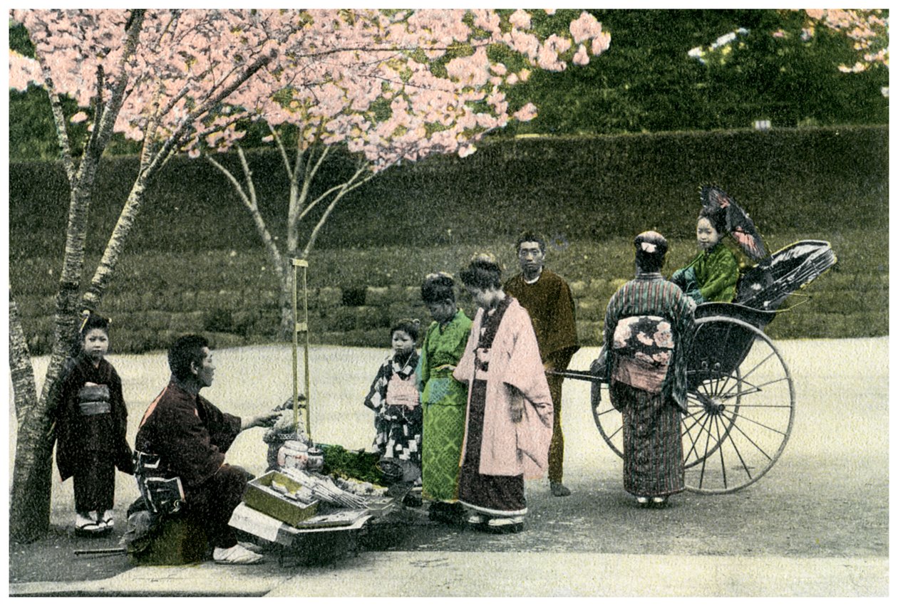 Ein Straßenhändler, Japan von Unbekannt