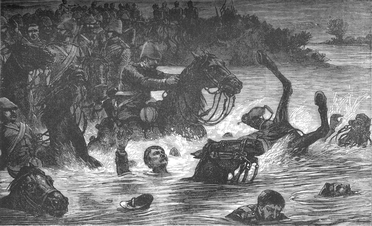 Unfall bei den Zehnten Husaren, ca. 1880 von Unbekannt
