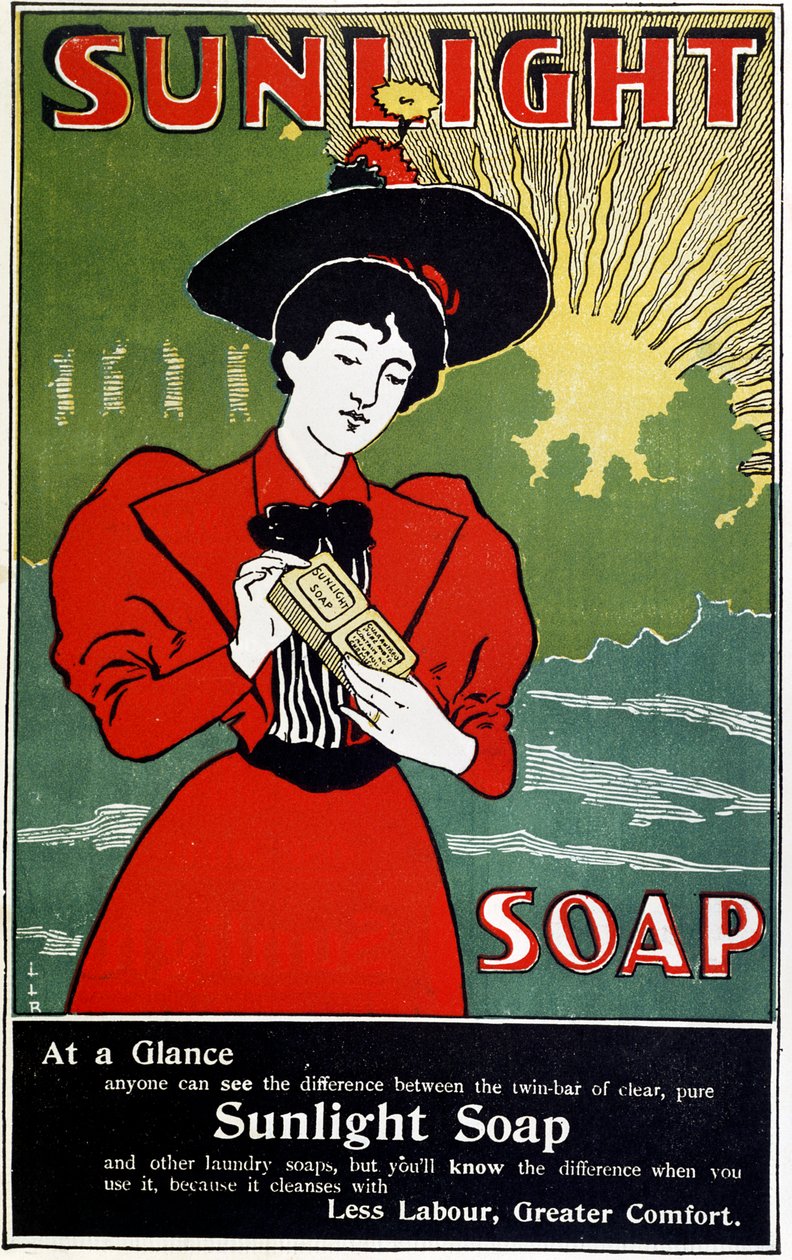Werbung für Sunlight Haushaltsseife, ca. 1890 von Unbekannt