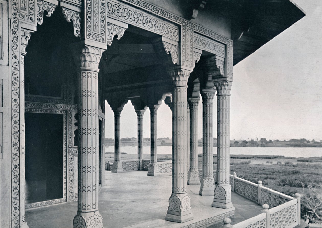 Agra. Balkon des Jasmin-Turms, ca. 1910 von Unbekannt