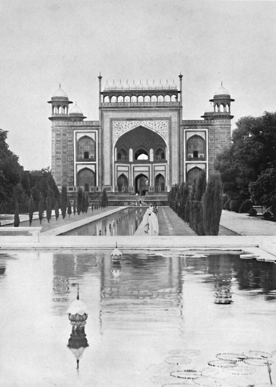 Agra. Das Tor des Taj Mahal, ca. 1910 von Unbekannt