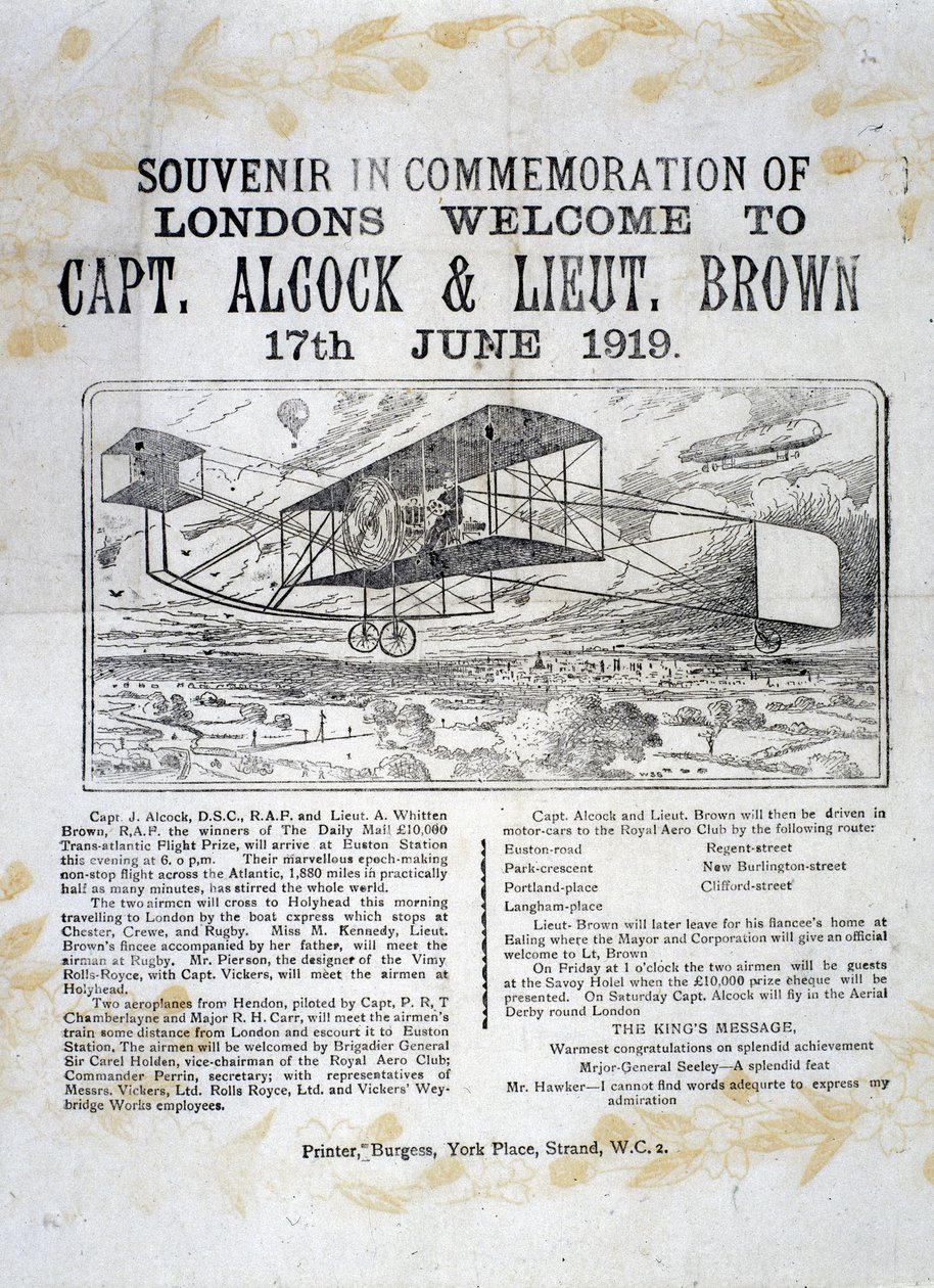 Alcock und Browns bahnbrechender transatlantischer Flug von Unbekannt