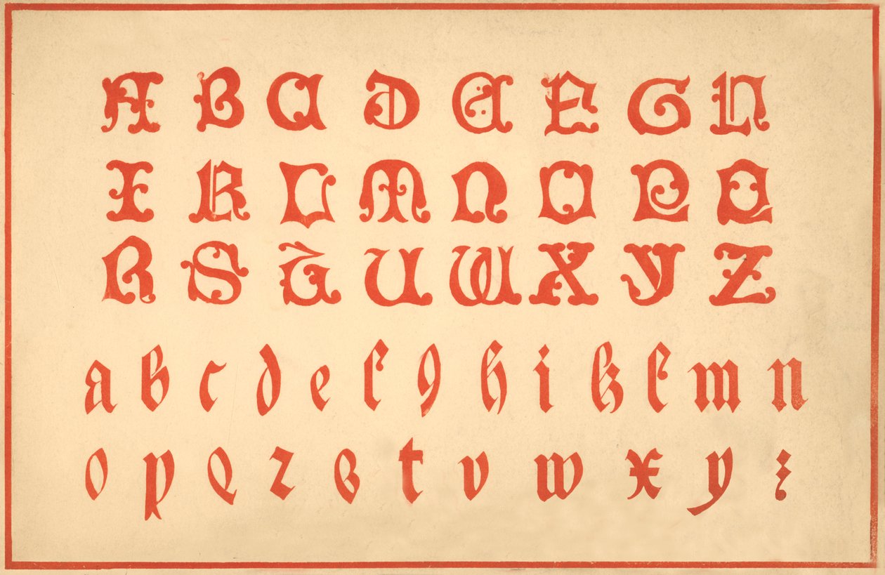 Alphabet, Buchstaben A-Z, Groß- und Kleinbuchstaben von Unbekannt