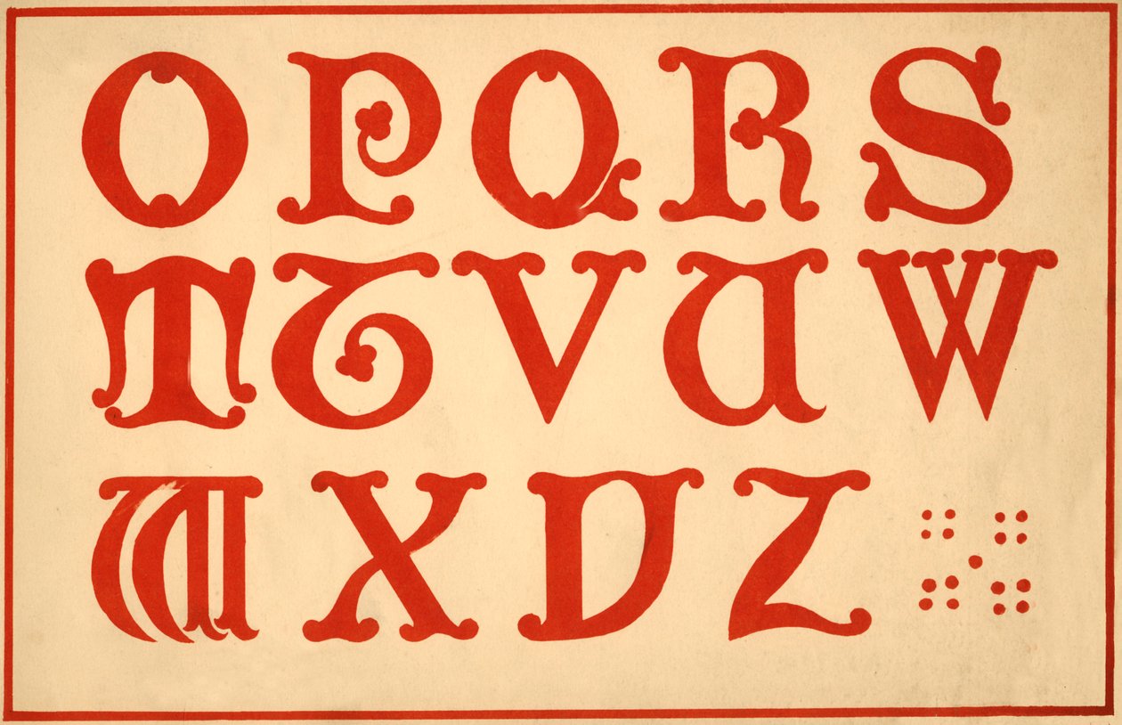 Alphabet, Buchstaben O-Z, Großbuchstaben von Unbekannt