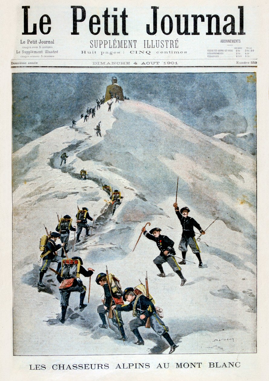 Alpine Jäger auf dem Mont Blanc, 1901 von Unbekannt
