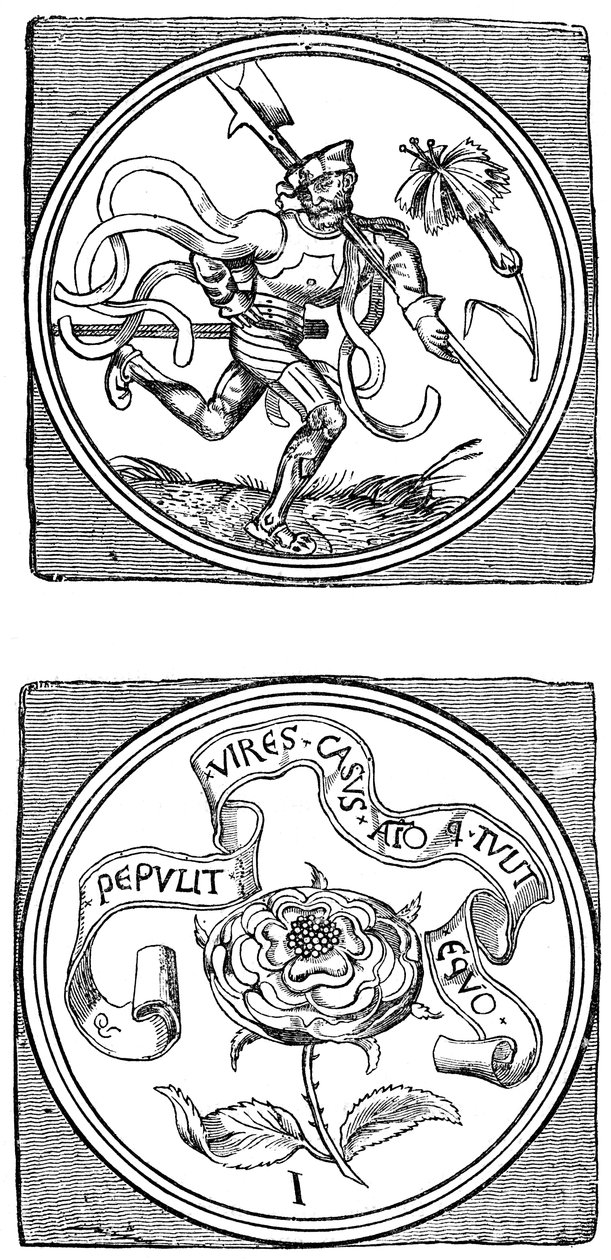 Alte Spielkarten: Bube und Ass, 1833 von Unbekannt