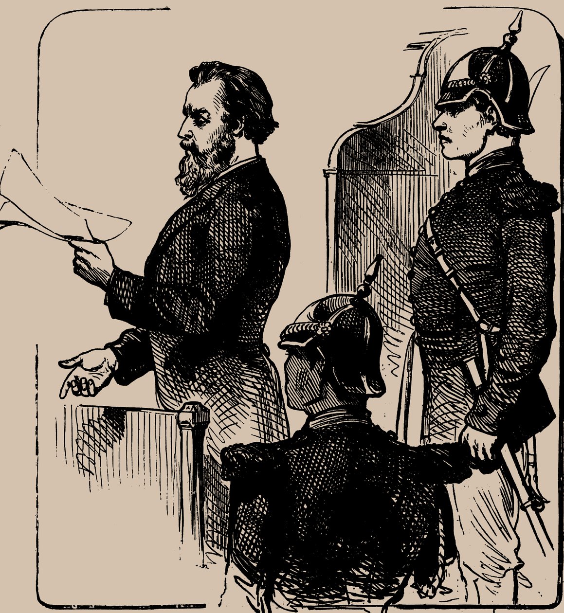 Andrei Scheljabow vor Gericht, 1881 von Unbekannt
