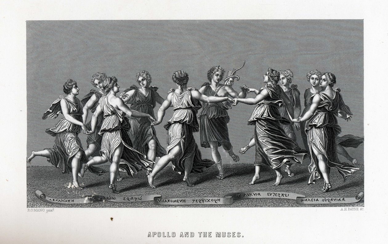 Apollo und die Musen nach Giulio Romano von Unbekannt
