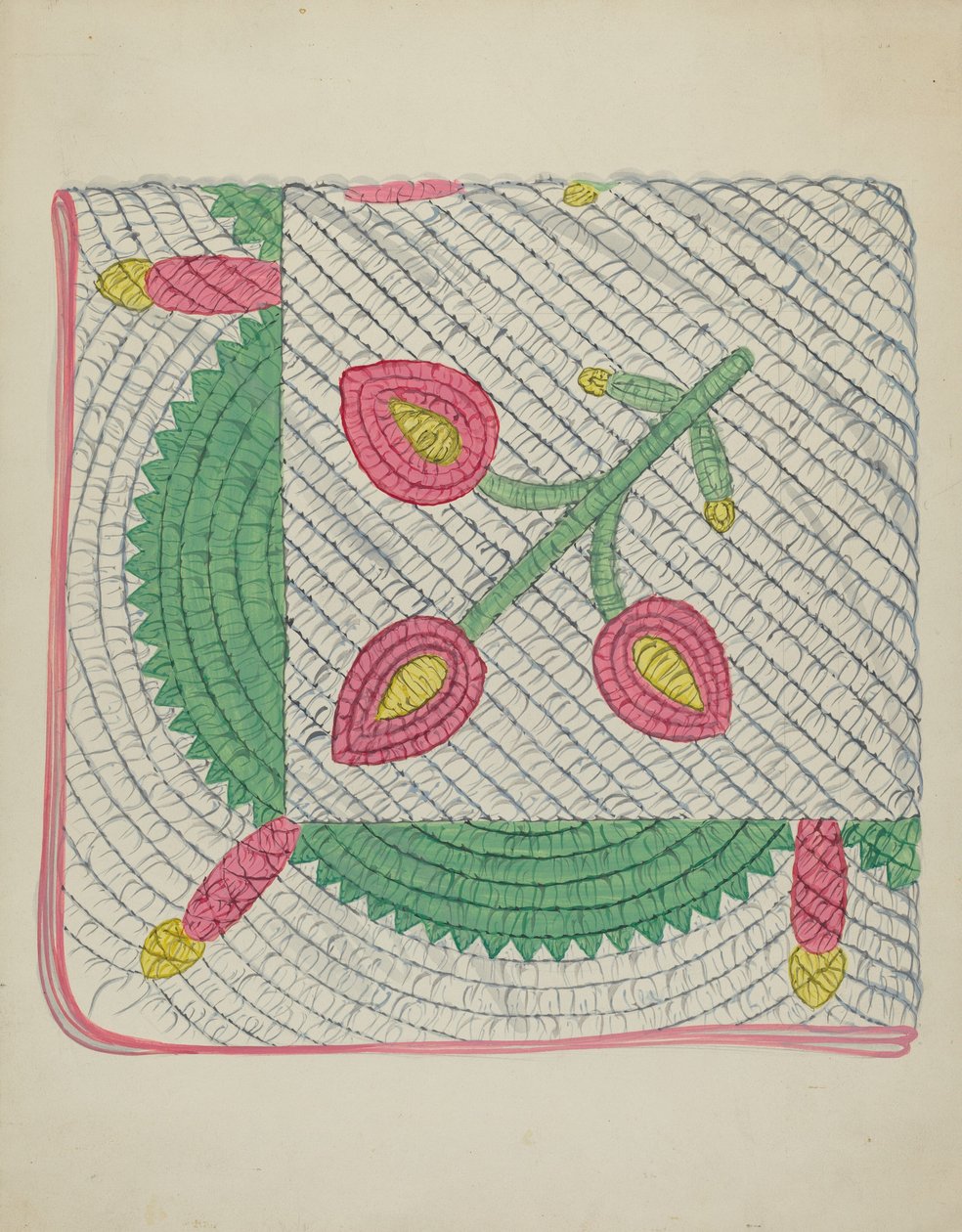 Applikations-Quilt, ca. 1936 von Unbekannt